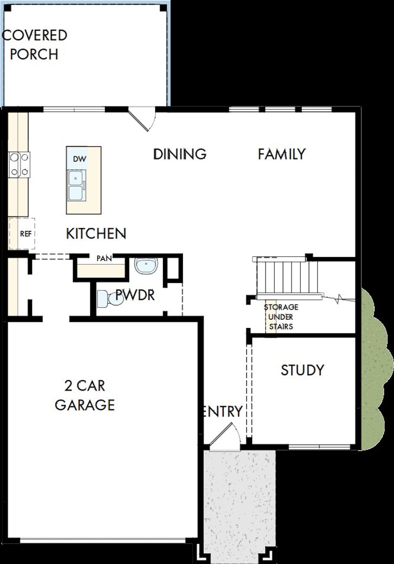 2D floor plan layout of this home in Serenity - The Cottage Collection, Fuquay Varina, NC (Image 2).