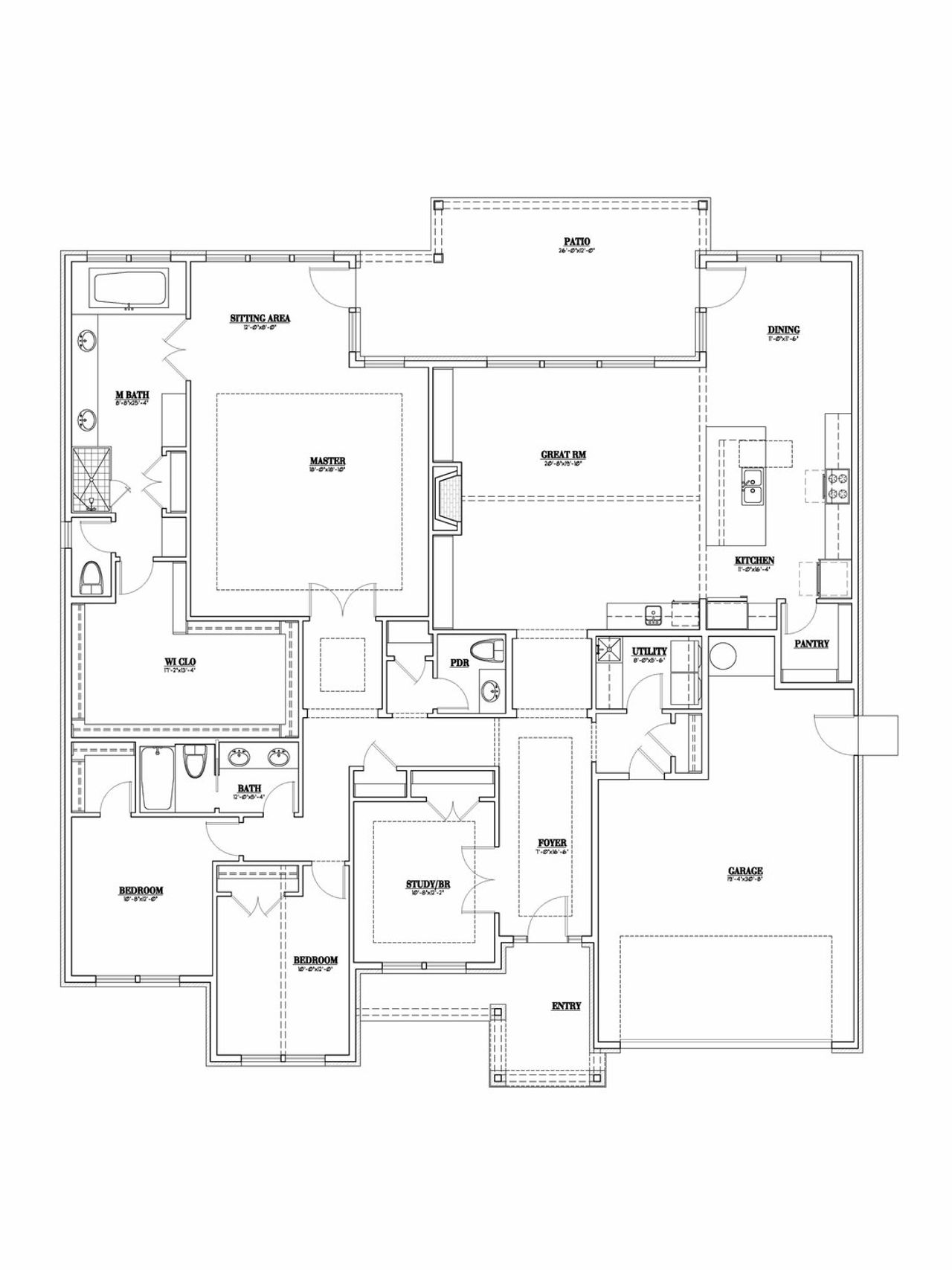 2D floor plan layout for the Reagan by National Homebuilders in Blue Heron Estates, Mont Belvieu, TX (Image 2). 2D floor plan layout for the Reagan by National Homebuilders in Blue Heron Estates, Mont Belvieu, TX (Image 2).