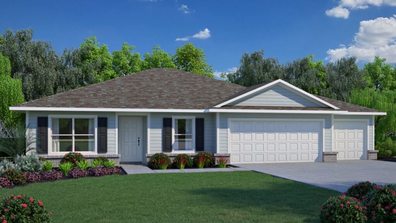Representative exterior photo of a completed home built from the Eastport by Holiday Builders in Navarre, Navarre, FL (Image 2).
