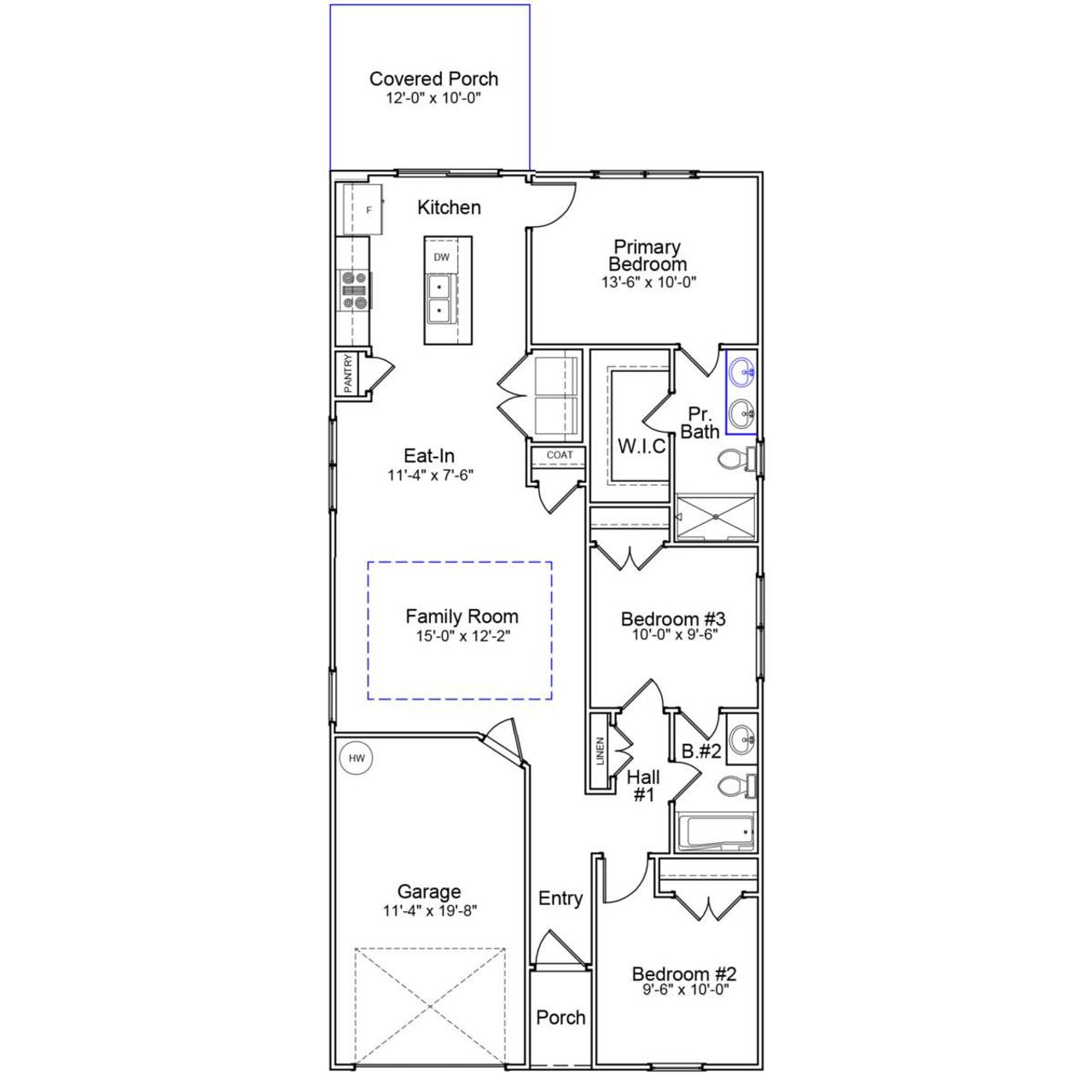 2D floor plan layout of this home in Bluefield, Lexington, SC (Image 2).