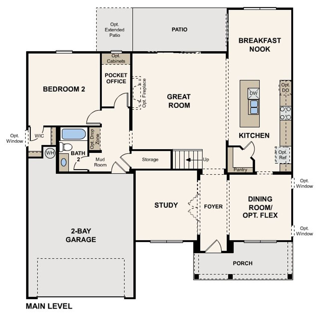 2D floor plan layout of this home in Oakhurst Manor, McDonough, GA (Image 2).