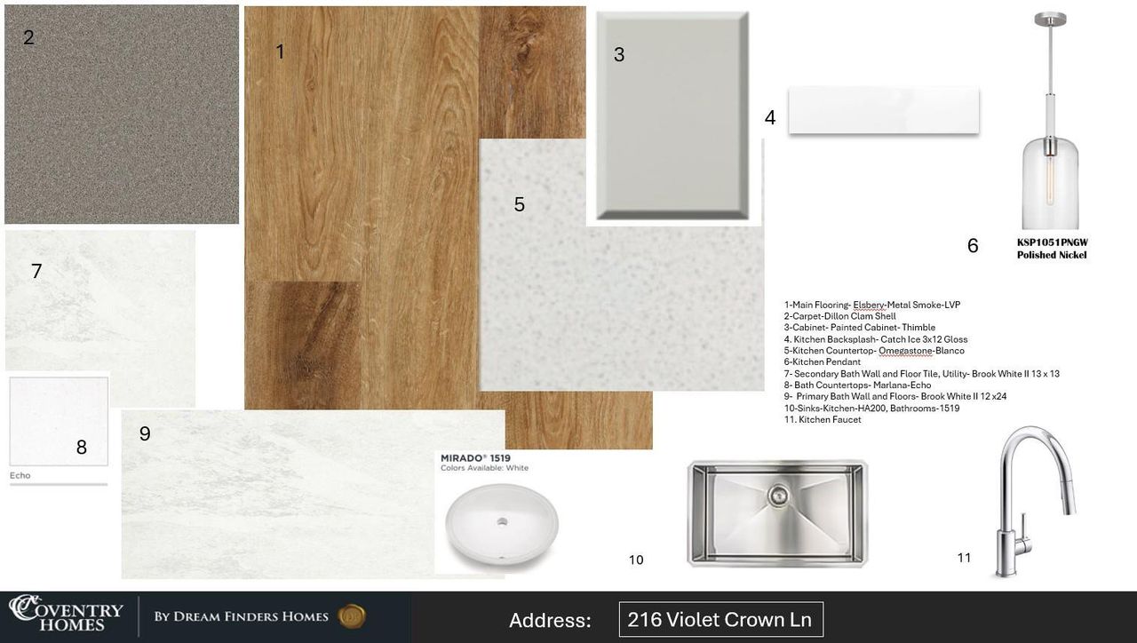 Sample of building materials used in homes in The Trails, New Caney (Image 2).