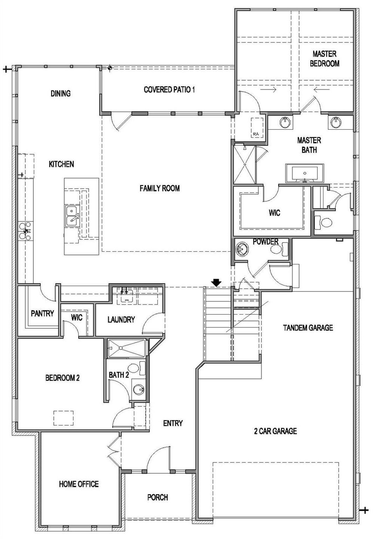 2D floor plan layout of this home in Blackhawk, Pflugerville, TX (Image 2).