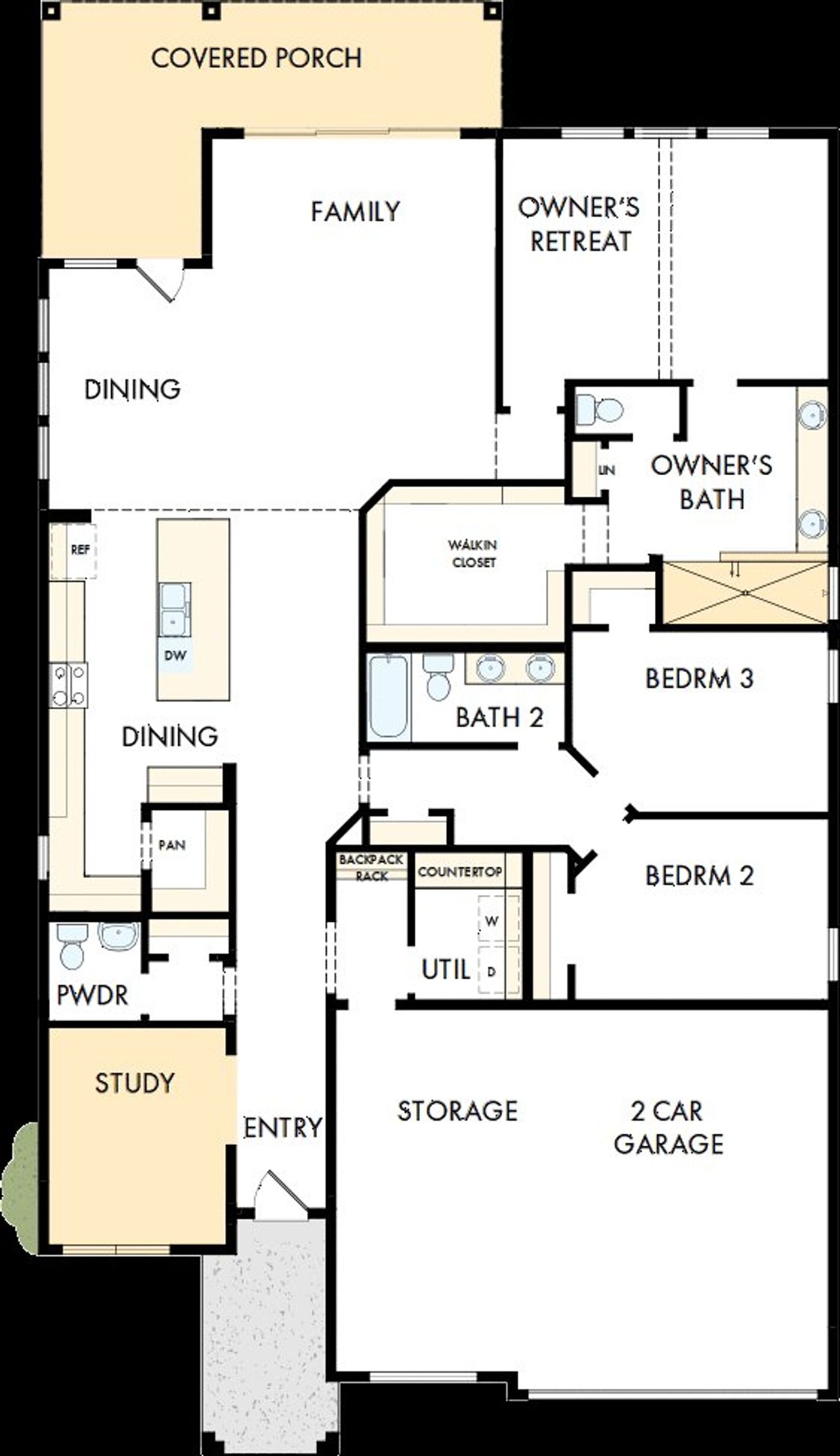 2D floor plan layout of this home in Audubon – Vision Collection, Magnolia, TX (Image 2).