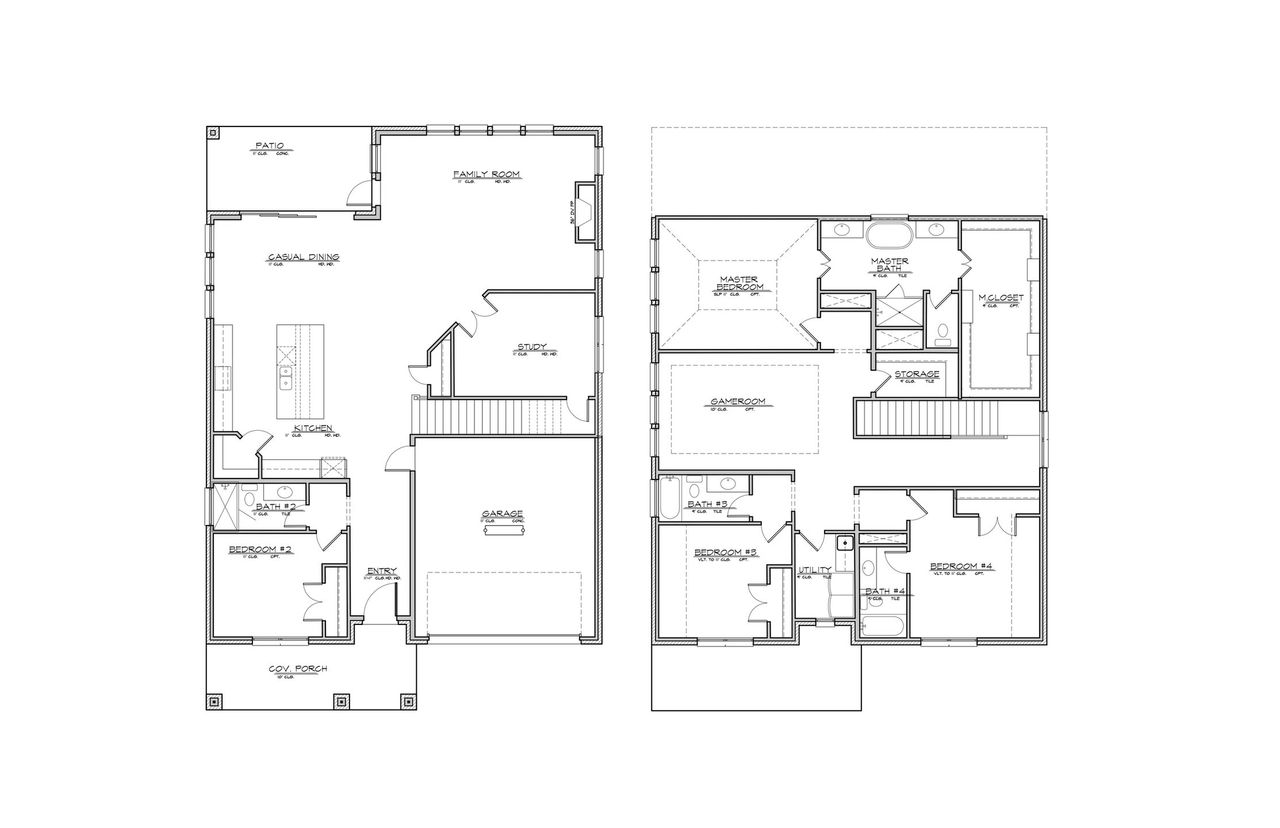 2D floor plan layout of this home in Estates at Rockhill, Frisco, TX (Image 2).