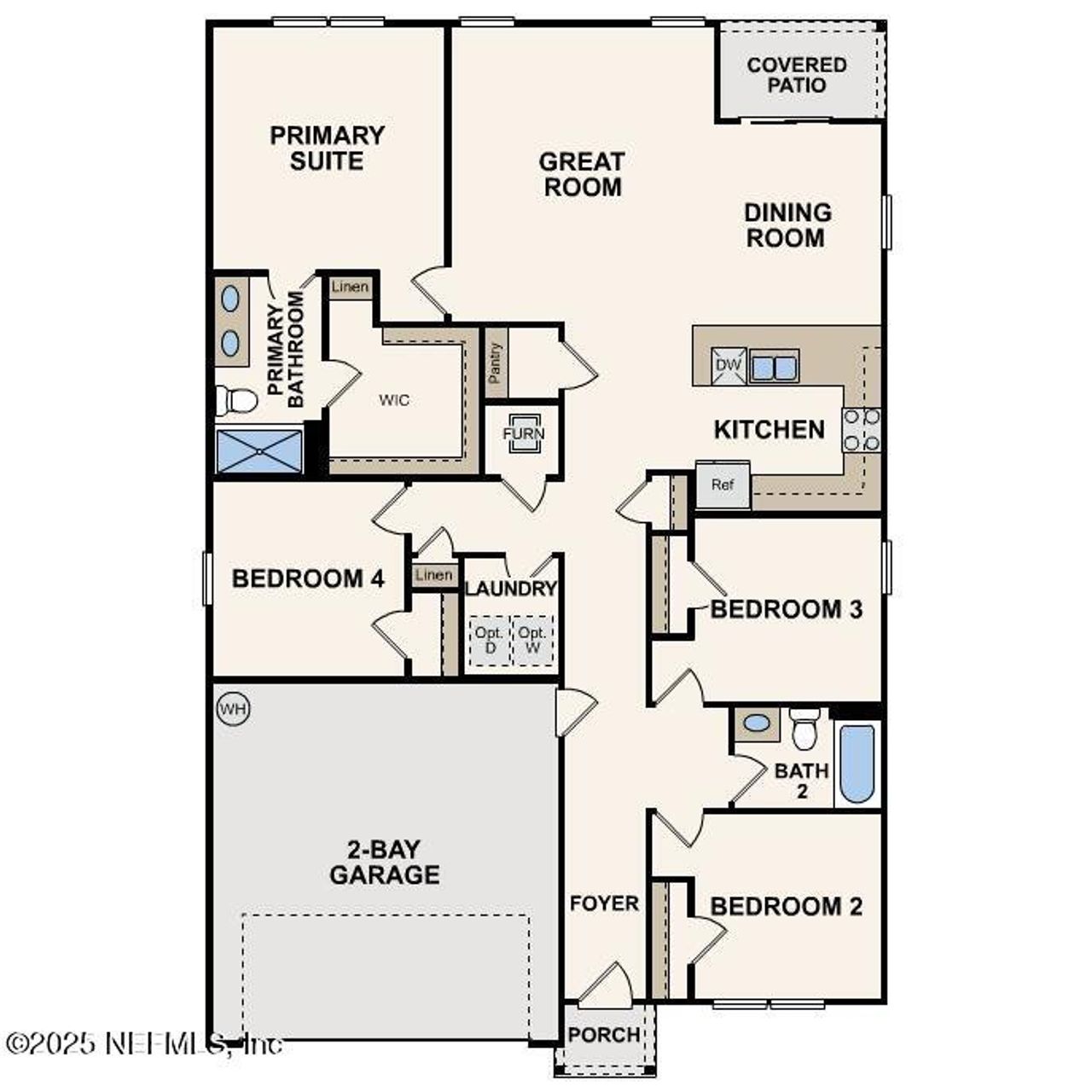 2D floor plan layout of this home in Greystone, Glen St. Mary, FL (Image 2).