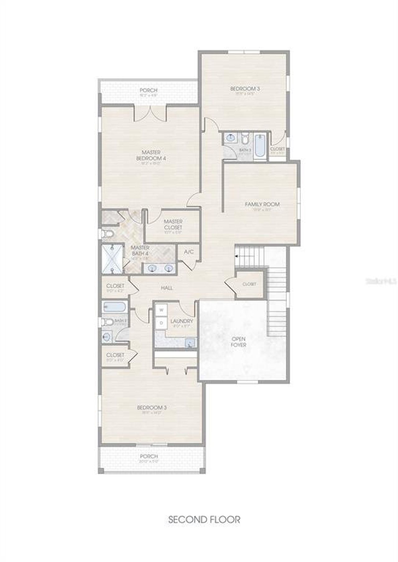 2D floor plan layout of this home in , St. Petersburg, FL (Image 2).