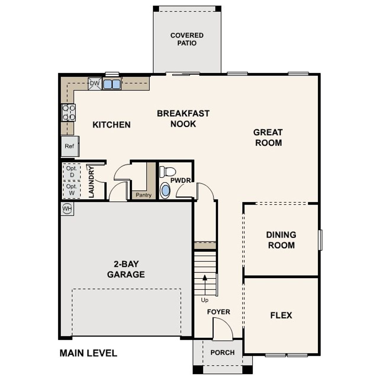 2D floor plan layout of this home in Entrada del Toro at Rancho Sahuarita, Sahuarita, AZ (Image 2).