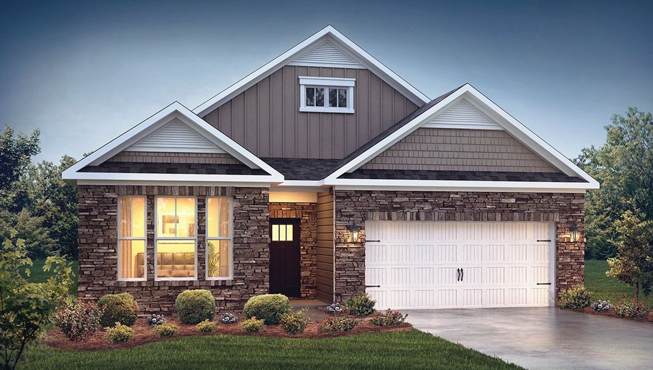 Representative exterior photo of a completed home built from the BRISTOL DRHe by D.R. Horton in Rolling Hills, Candler, NC (Image 2).