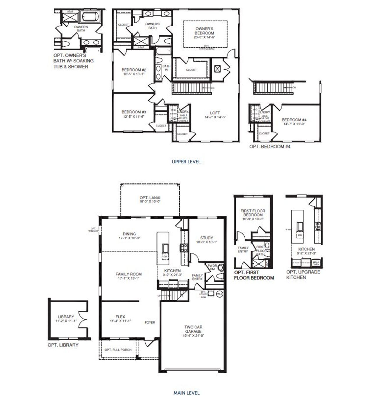2D floor plan layout of this home in Overlook at Grassy Lake, Minneola, FL (Image 2).