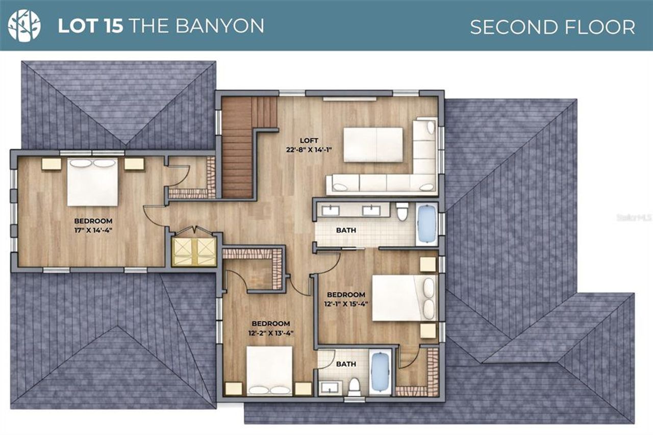 2D floor plan layout of this home in , Winter Park, FL (Image 2).