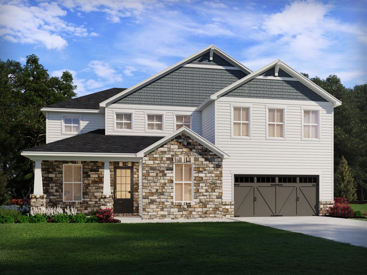 Representative exterior photo of a completed home built from the Jefferson Basement by Meritage Homes in Vines at Mill Creek - Legacy Series, Braselton, GA (Image 2).