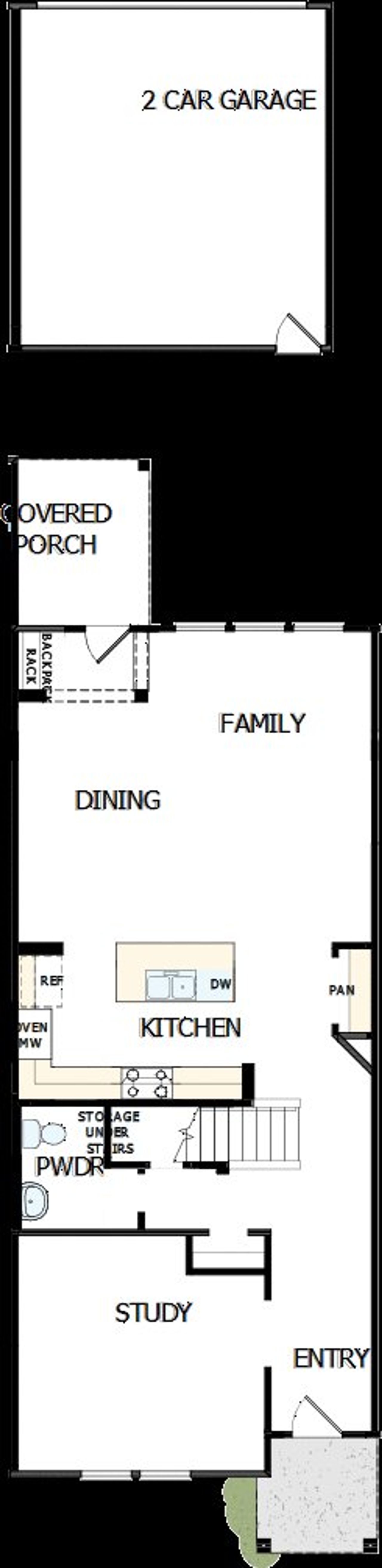 2D floor plan layout of this home in North Creek Village - Townhomes, Huntersville, NC (Image 2).