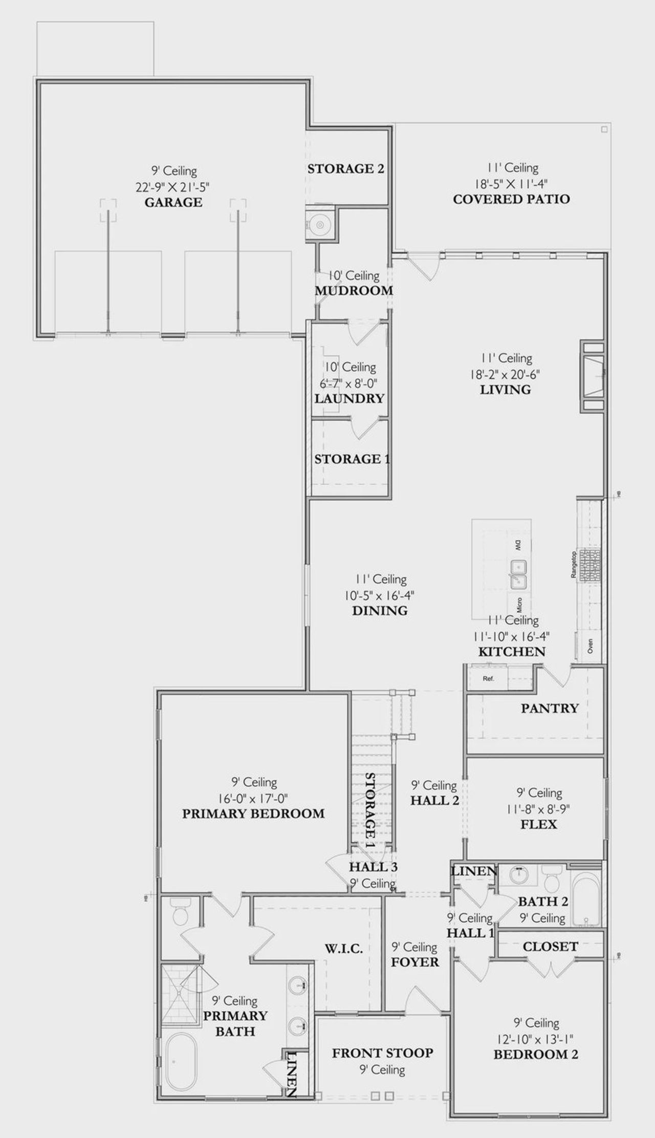 2D floor plan layout for the The Lawson 1A by Signature Homes in Poplar Farms, Franklin, TN (Image 2).
