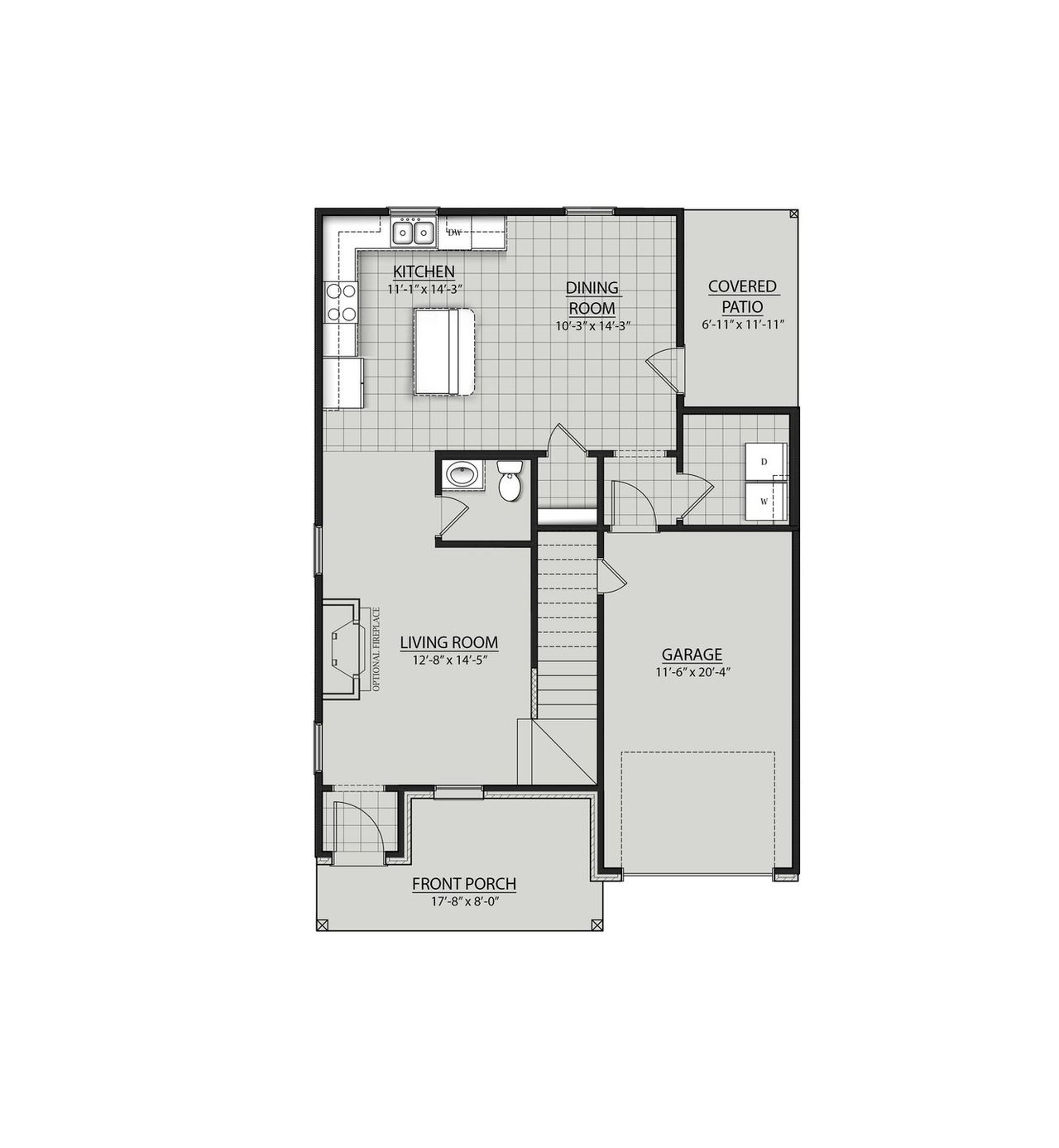 2D floor plan layout for the Whittier II H by DSLD Homes in Hickory Cove, Burns, TN (Image 2).