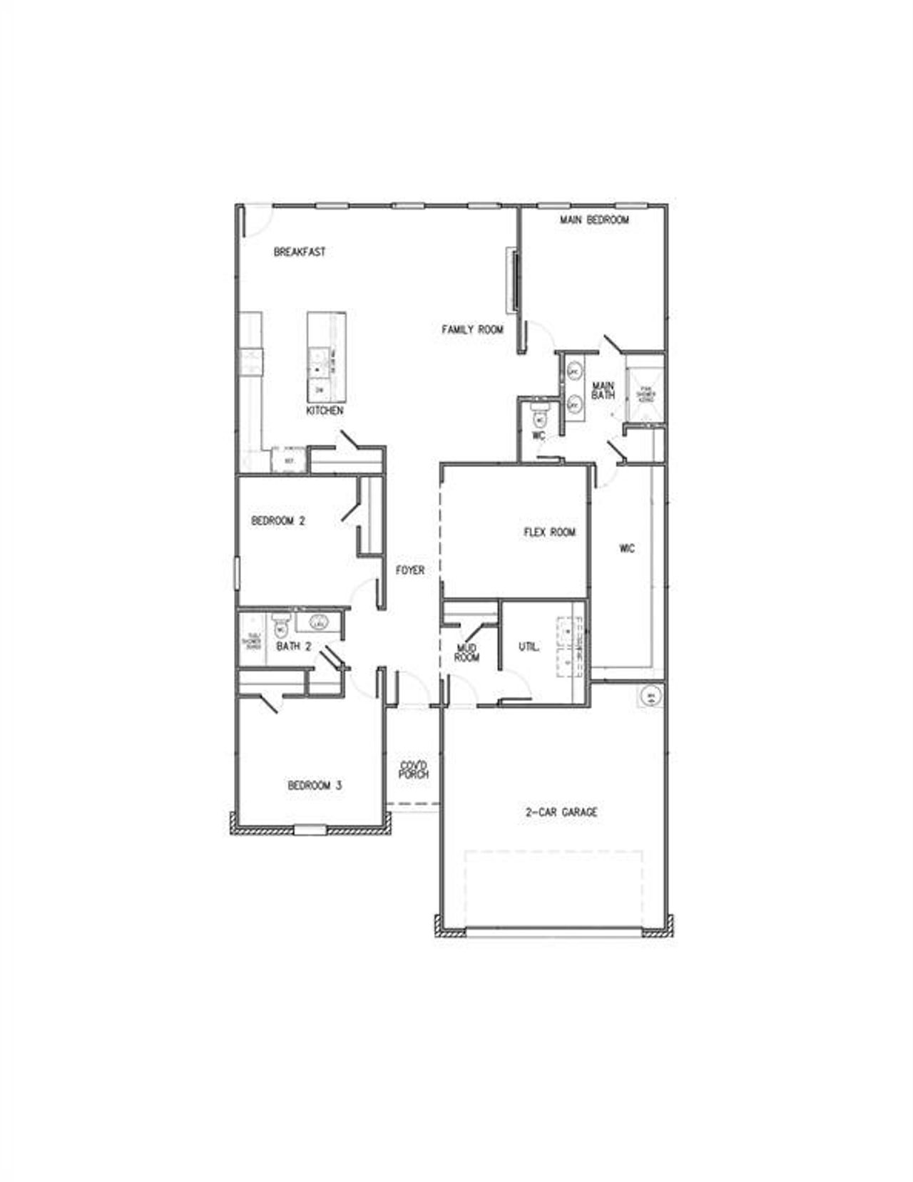 2D floor plan layout of this home in , Tolar, TX (Image 2).