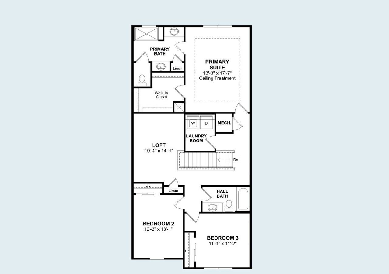 2D floor plan layout of this home in Salerno Reserve Townhomes, Stuart, FL (Image 2).