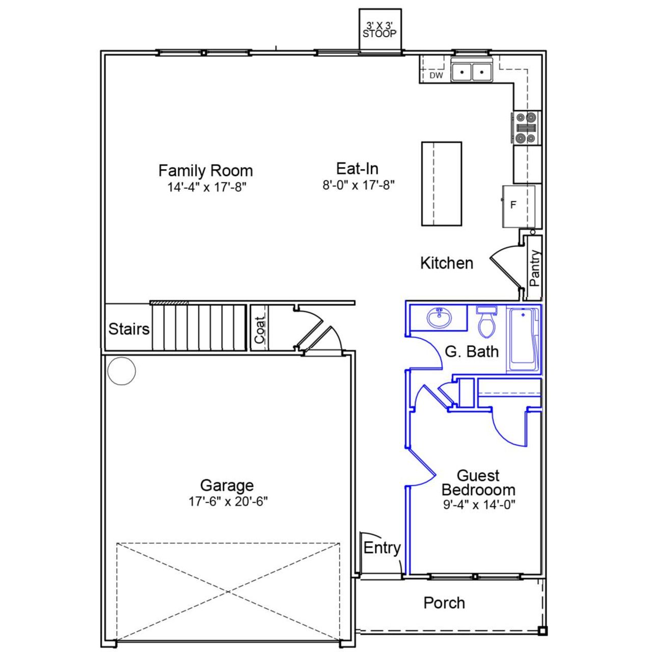 2D floor plan layout of this home in Ellington, Elgin, SC (Image 2).