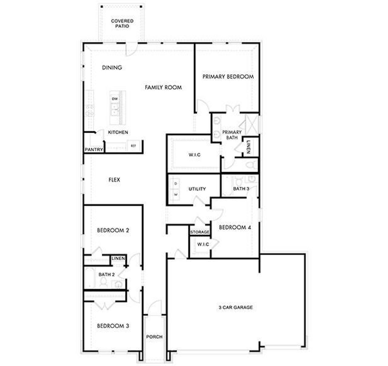 2D floor plan layout of this home in Parks at Foster Crossing - Premier Series, Anna, TX (Image 2).