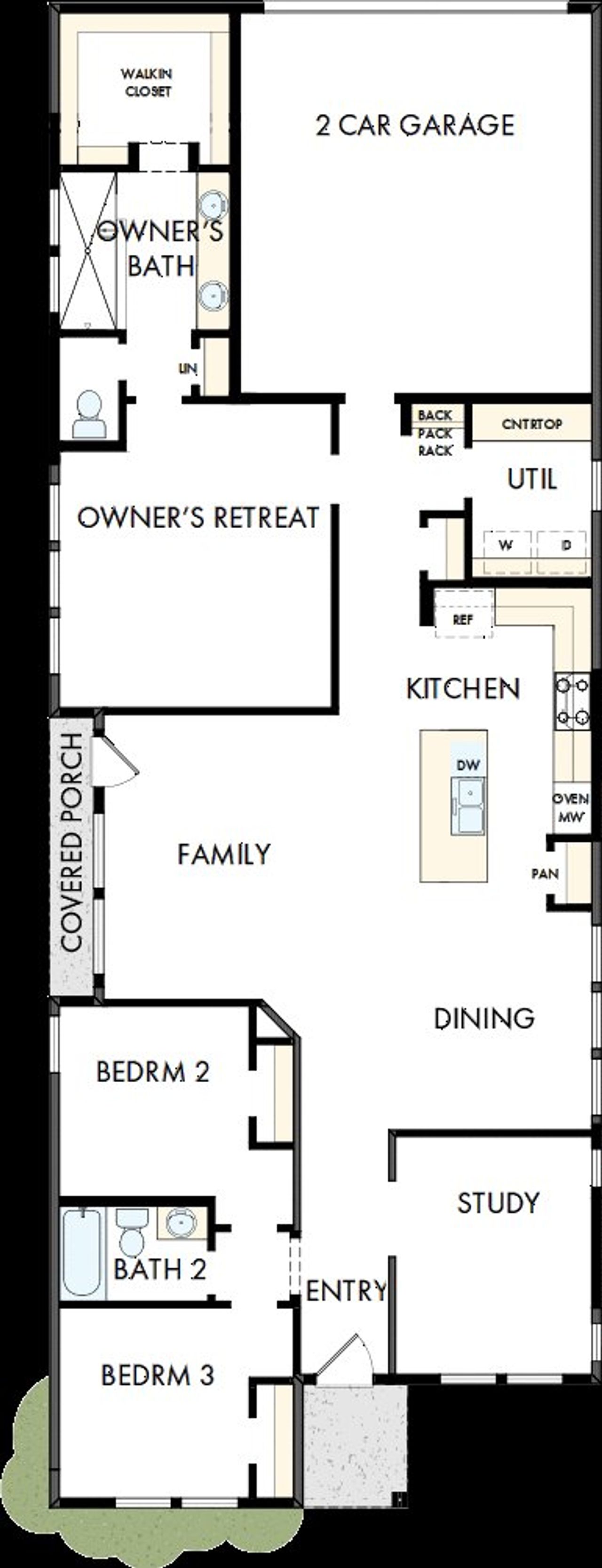 2D floor plan layout of this home in Goodland – Garden Series, Venus, TX (Image 2).