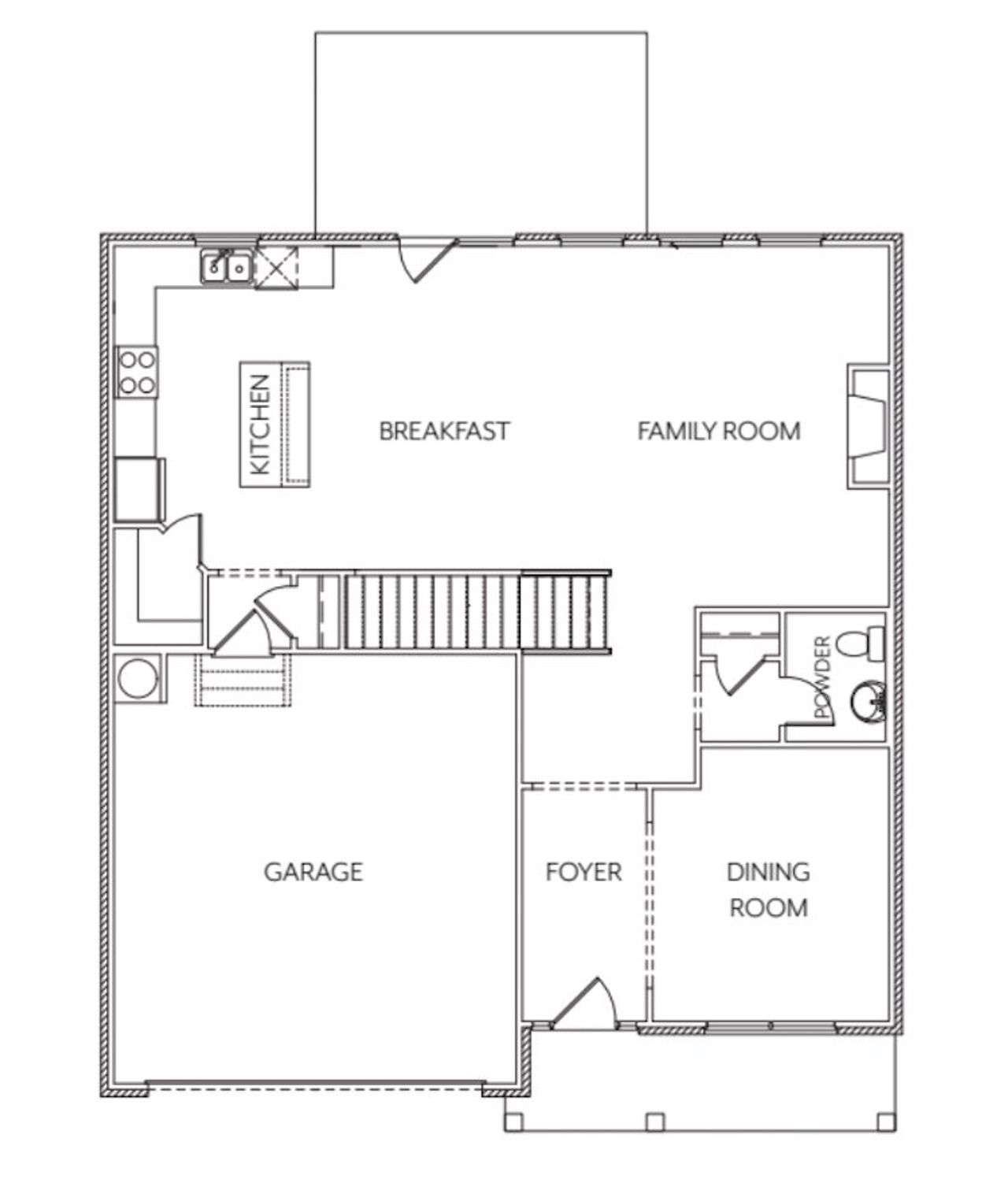 2D floor plan layout of this home in Clark Farms, Flowery Branch, GA (Image 2).