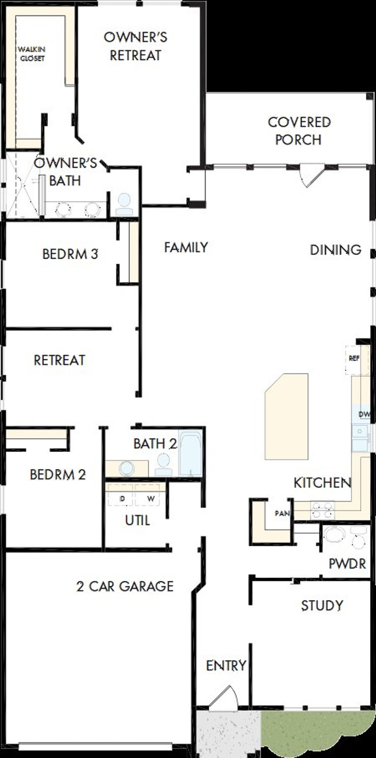 2D floor plan layout of this home in Escondido - Retreat Collection, Magnolia, TX (Image 2). 2D floor plan layout of this home in Escondido - Retreat Collection, Magnolia, TX (Image 2).