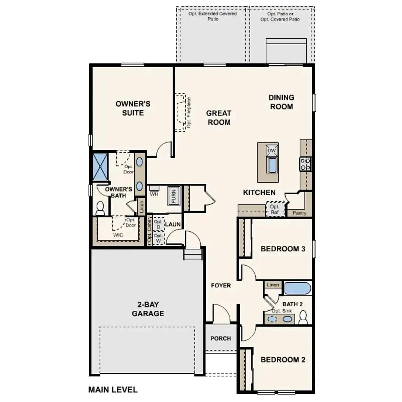 2D floor plan layout of this home in Bella Vista, Lochbuie, CO (Image 2).