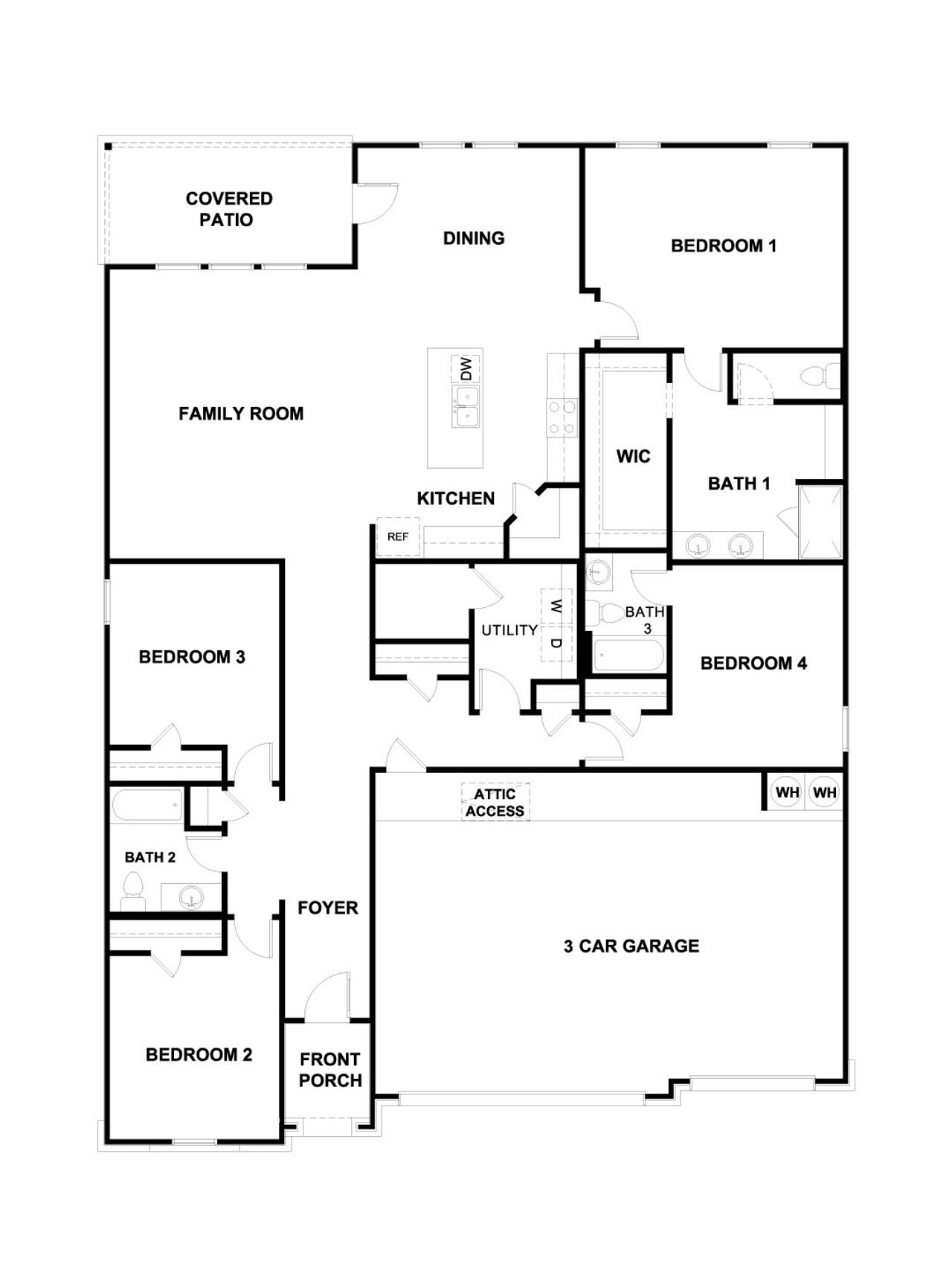 2D floor plan layout of this home in Monarch Ranch, Manor, TX (Image 2).