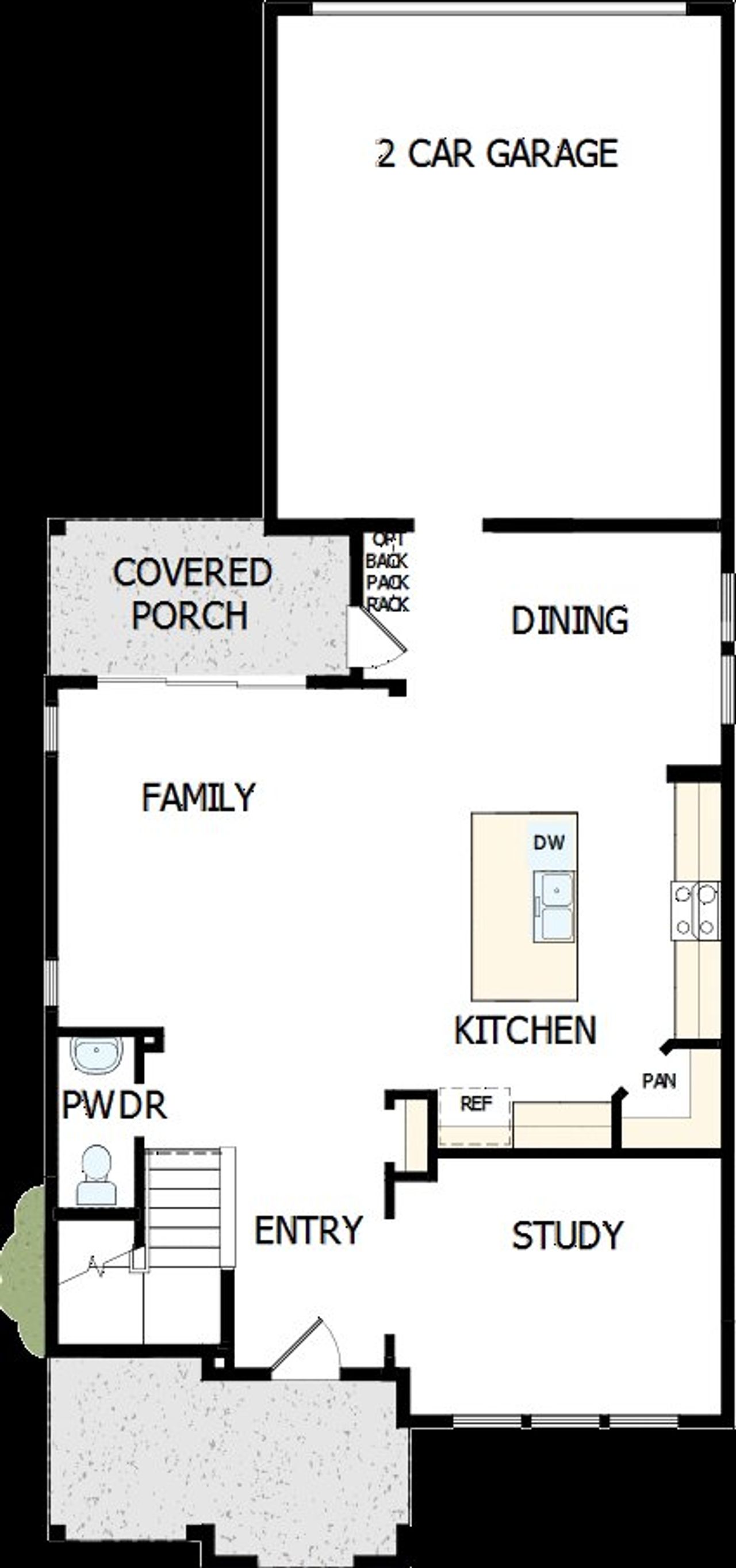 2D floor plan layout of this home in The River District - Pioneer Collection, Charlotte, NC (Image 2). 2D floor plan layout of this home in The River District - Pioneer Collection, Charlotte, NC (Image 2).