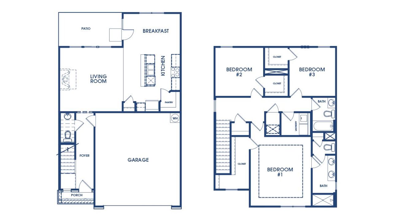 2D floor plan layout of this home in The Abbey at Trolley Run Station, Aiken, SC (Image 2). 2D floor plan layout of this home in The Abbey at Trolley Run Station, Aiken, SC (Image 2).