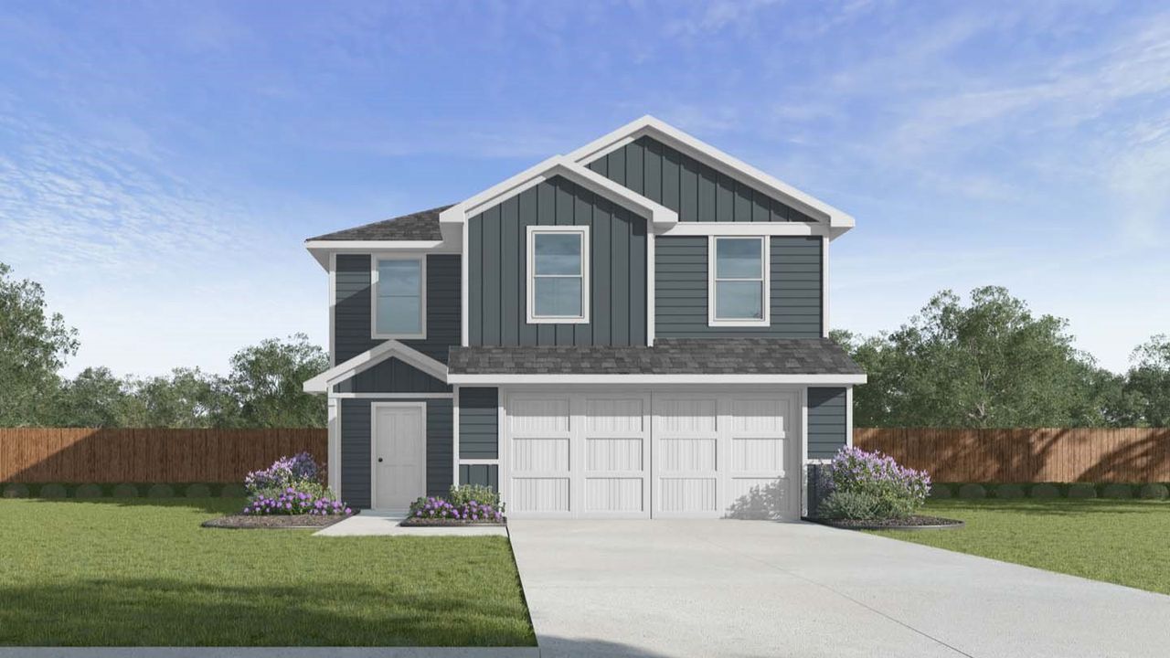 Representative exterior photo of a completed home built from the Davis - T30D by D.R. Horton in Milo Farms, Rosenberg, TX (Image 2).