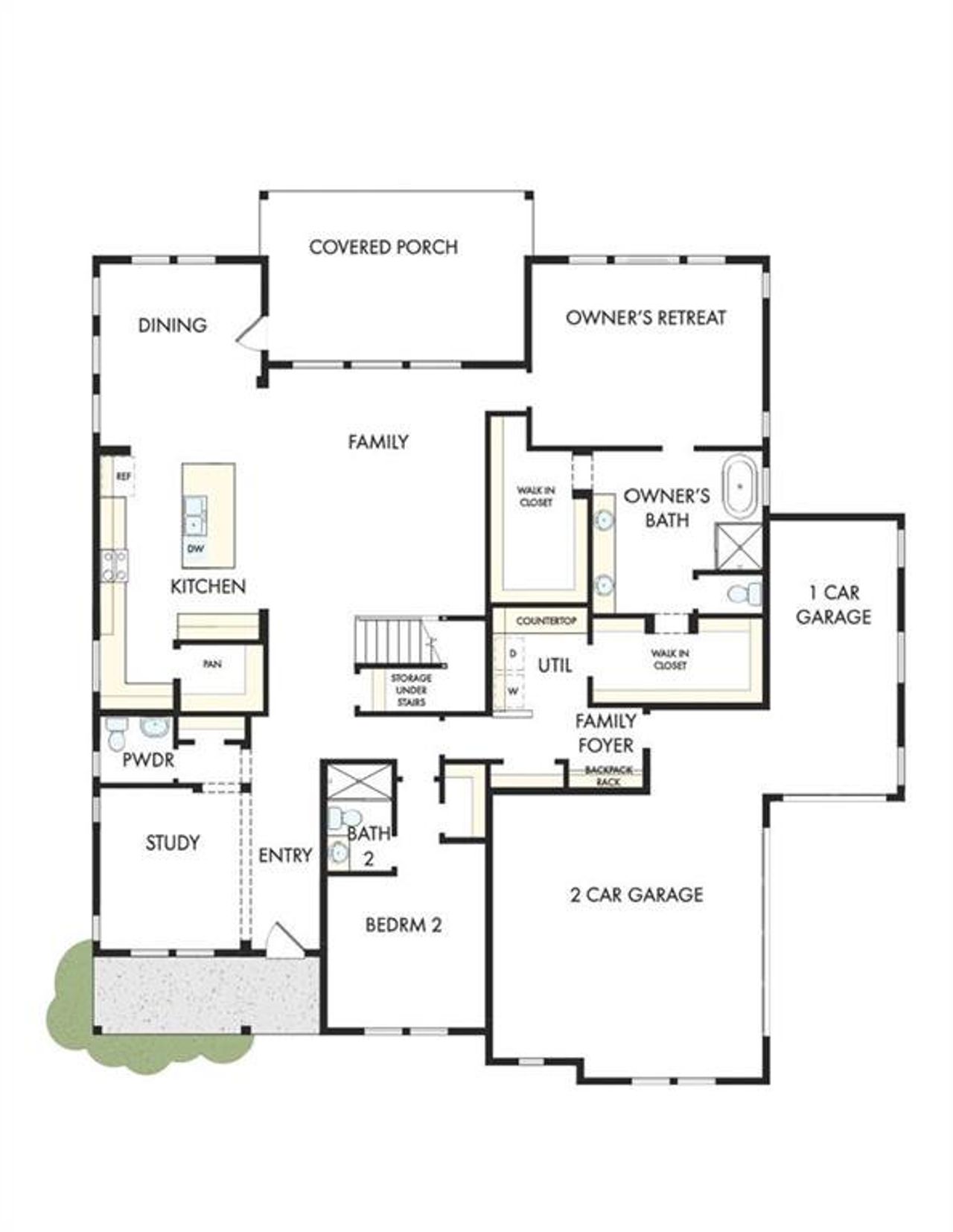 2D floor plan layout of this home in Meadow Brook Farms, Cumming, GA (Image 2).