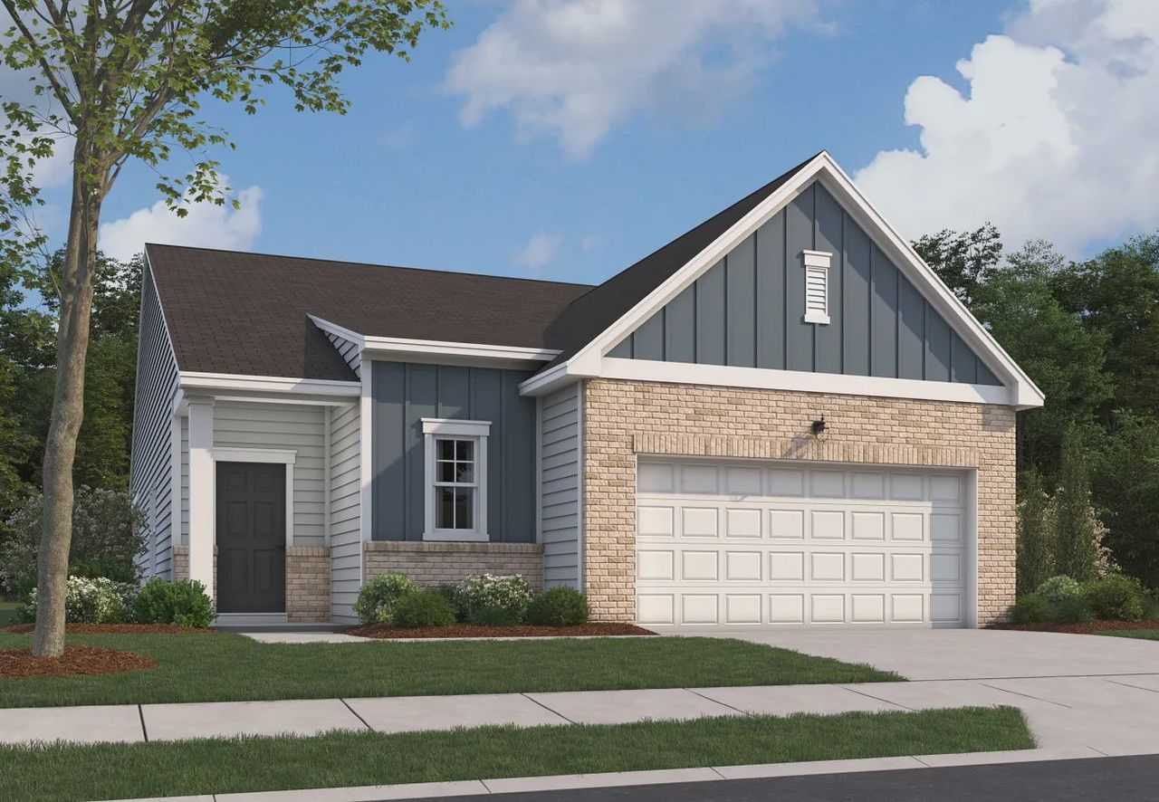Representative exterior photo of a completed home built from the Glimmer by Starlight Homes in Cardinal Woods, Nashville, NC (Image 2). Representative exterior photo of a completed home built from the Glimmer by Starlight Homes in Cardinal Woods, Nashville, NC (Image 2).