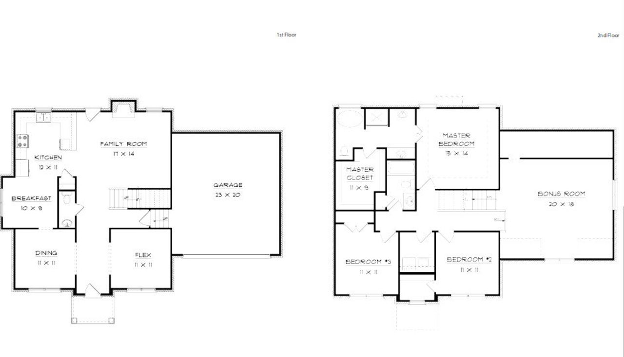 2D floor plan layout for the Billington by Southeastern Building Corporation in Saundersville Station, Hendersonville, TN (Image 2).