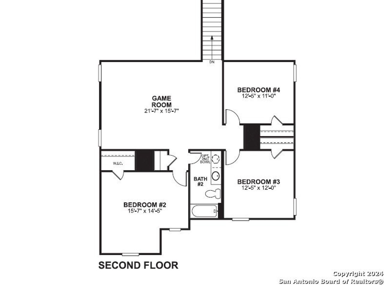 2D floor plan layout of this home in Blue Ridge Ranch, San Antonio, TX (Image 2).
