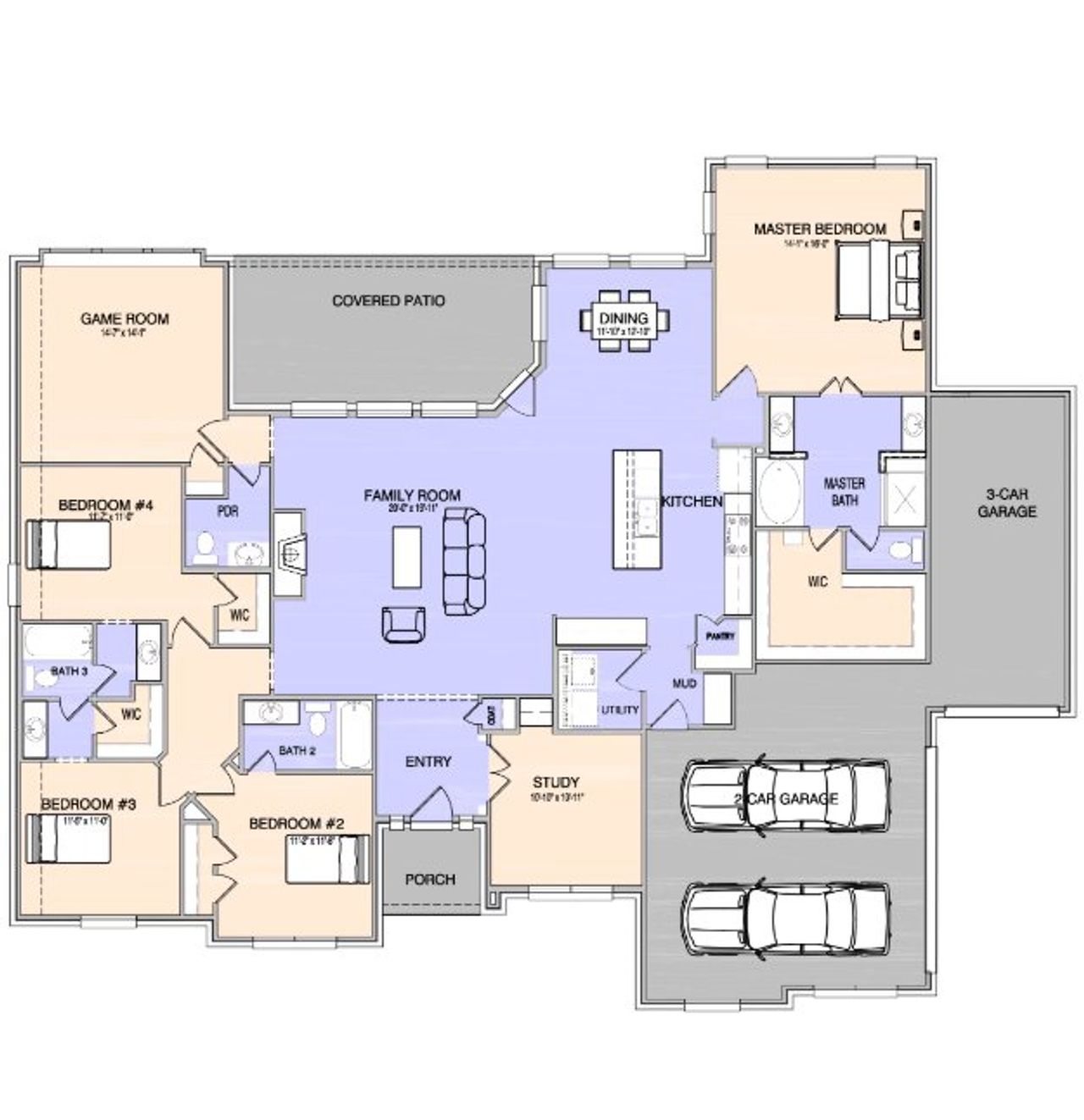 2D floor plan layout for the Brimstone VI by Altura Homes in Berkshire Estates, Mesquite, TX (Image 2).