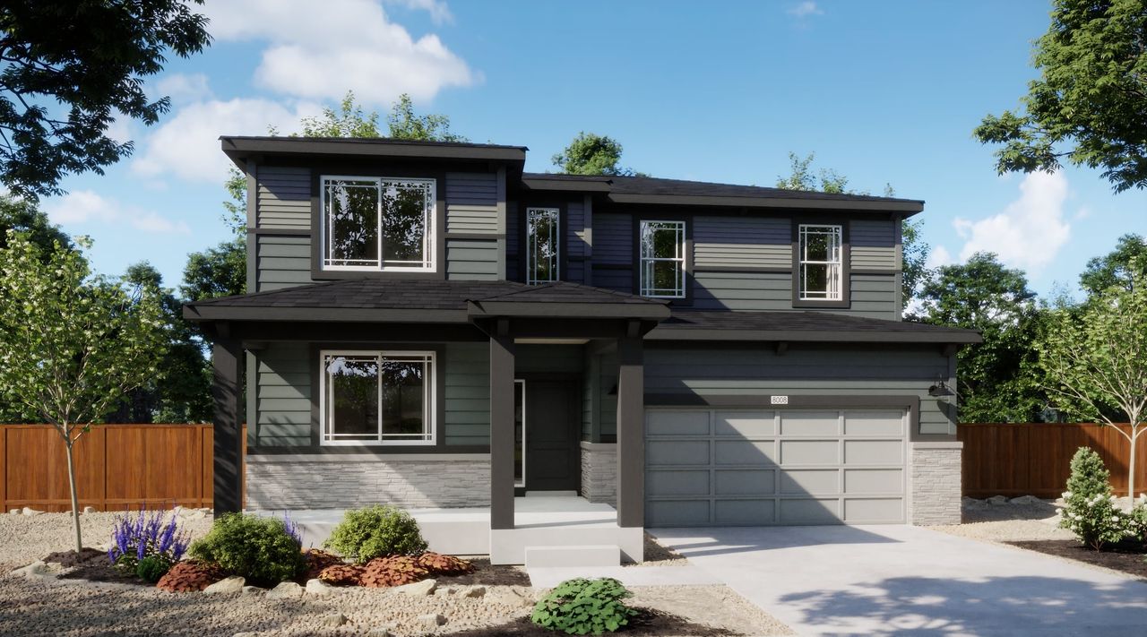 Representative exterior photo of a completed home built from the 4006 by Risewell Homes in Mead Crossing, Mead, CO (Image 2).