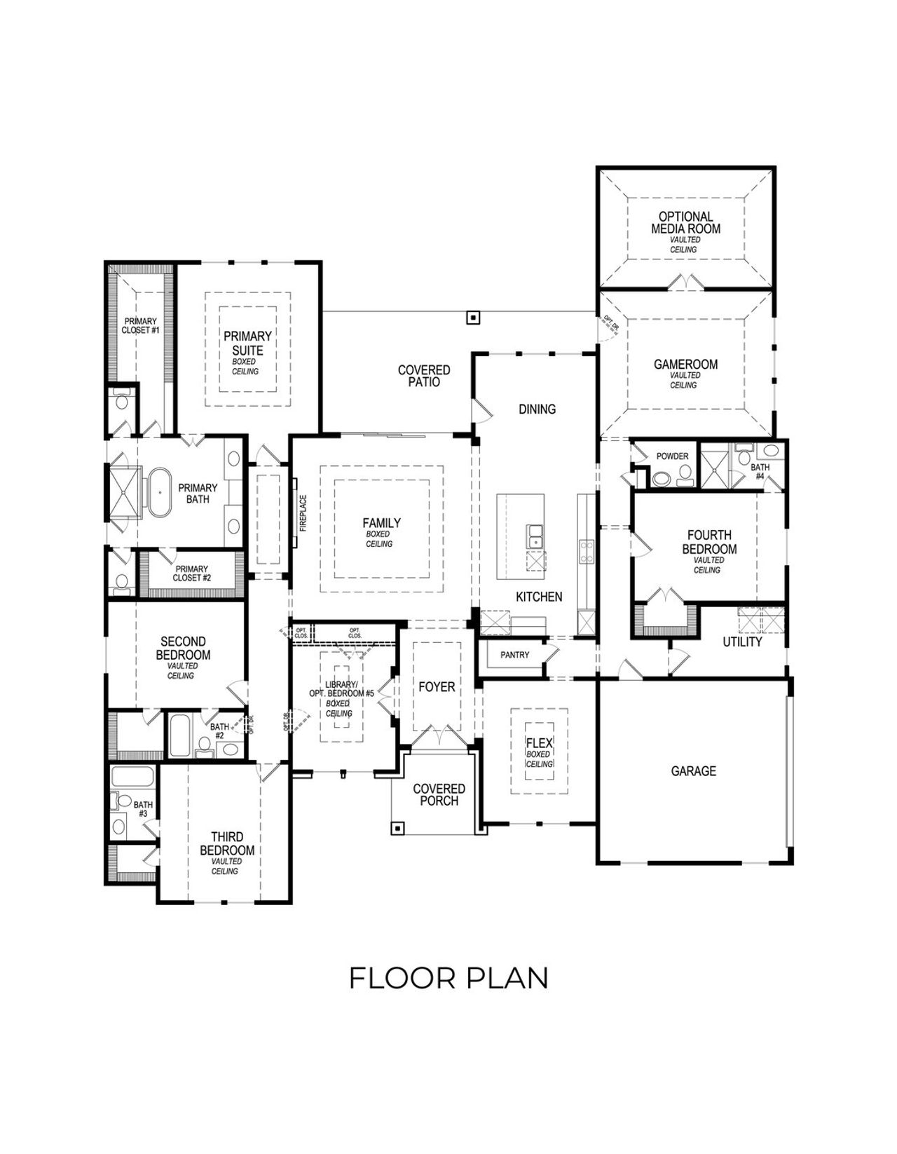 2D floor plan layout for the Sunrise FS by First Texas Homes in Broadmoor Estates, Ovilla, TX (Image 2).
