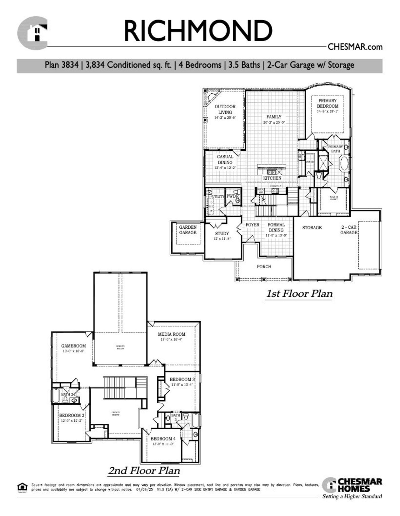 Image 2 representing the Richmond by Chesmar Homes in Sienna Lakes, San Antonio, TX.