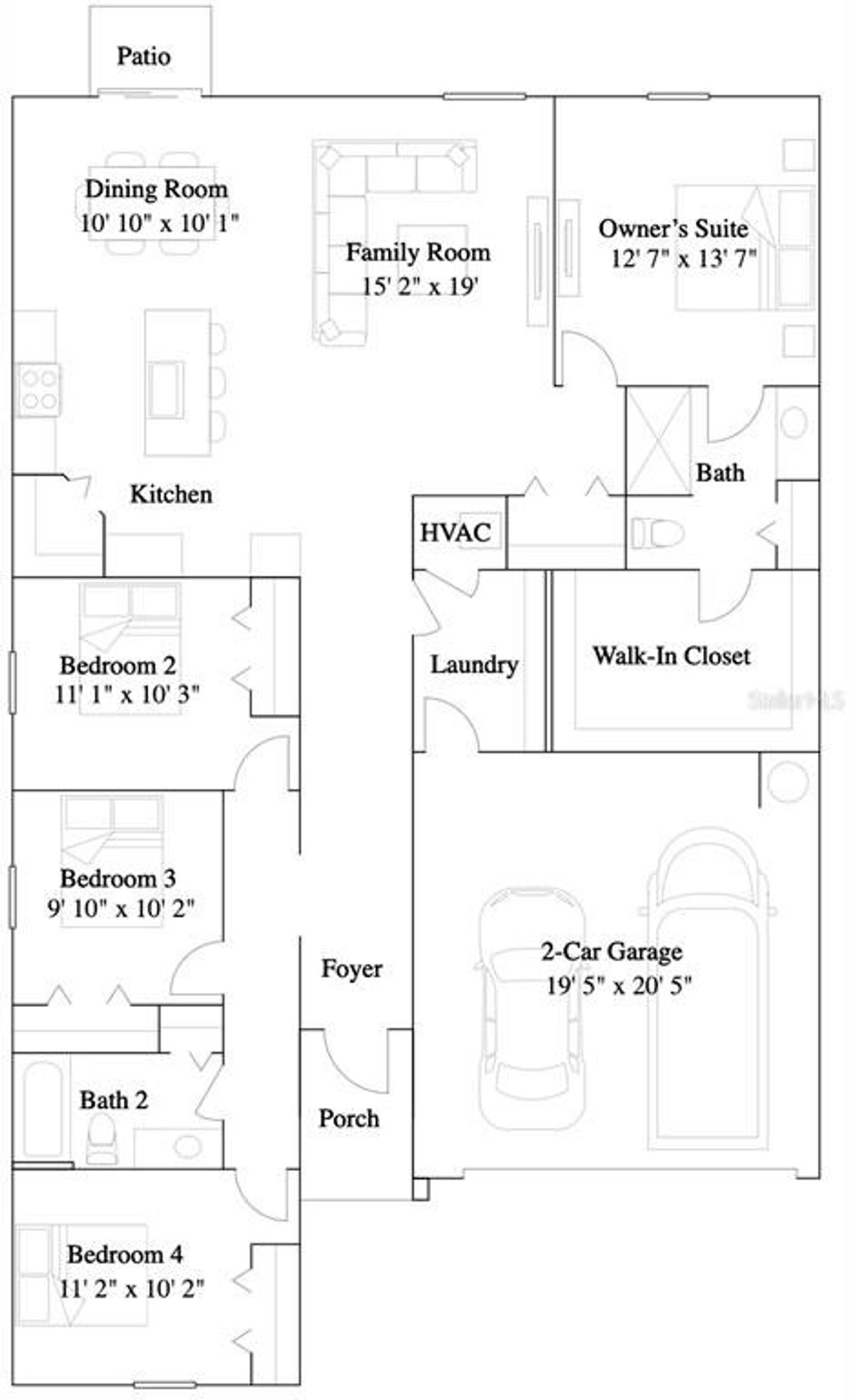 2D floor plan layout of this home in , Ocala, FL (Image 2).