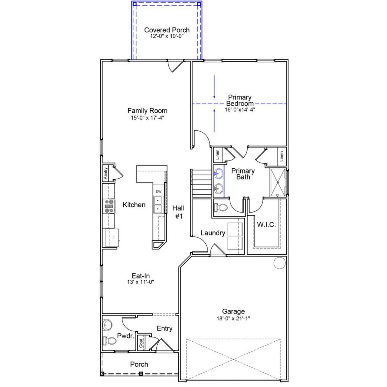 2D floor plan layout of this home in Golden Ridge, Youngsville, NC (Image 2).