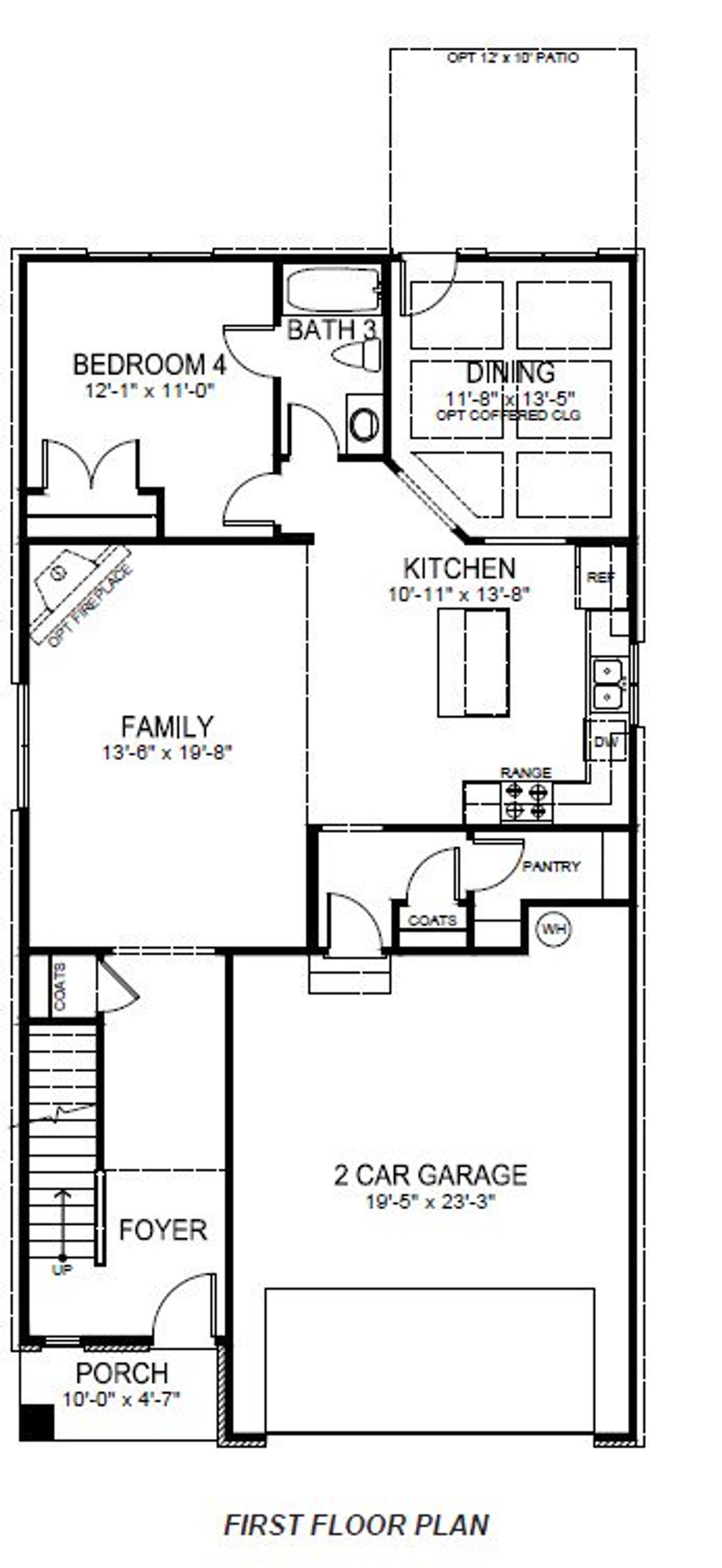 2D floor plan layout for the CAMERON by D.R. Horton in Adams Glen, Greenville, SC (Image 2).