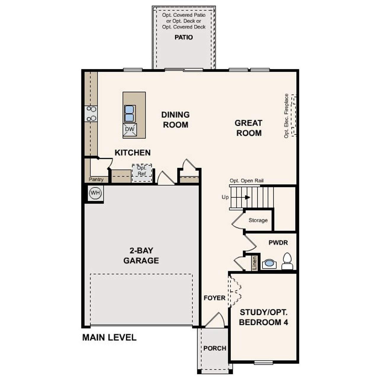 2D floor plan layout of this home in Union Heights, Flowery Branch, GA (Image 2).