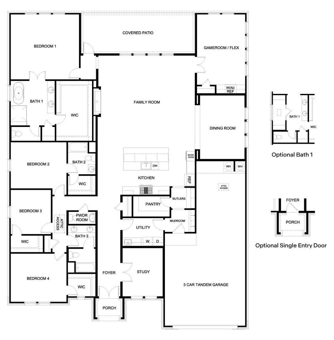 2D floor plan layout of this home in Sola Vista at West Cypress Hills, Spicewood, TX (Image 2). 2D floor plan layout of this home in Sola Vista at West Cypress Hills, Spicewood, TX (Image 2).
