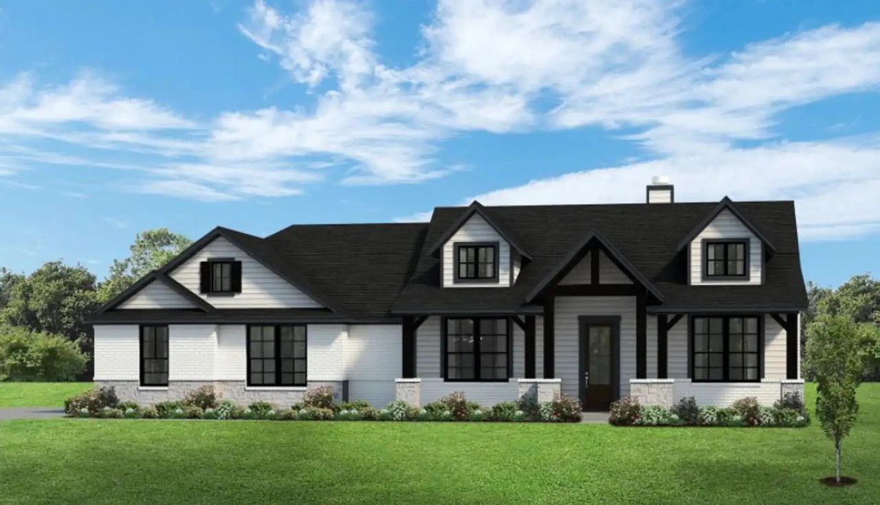 Representative exterior photo of a completed home built from the The Becca by Elmwood Custom Homes in Ranch at Stone Hill, Waxahachie, TX (Image 2).