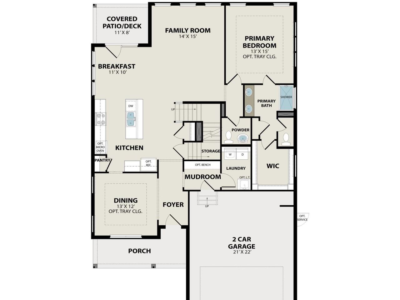 2D floor plan layout of this home in Mercer Meadows, Royse City, TX (Image 2).
