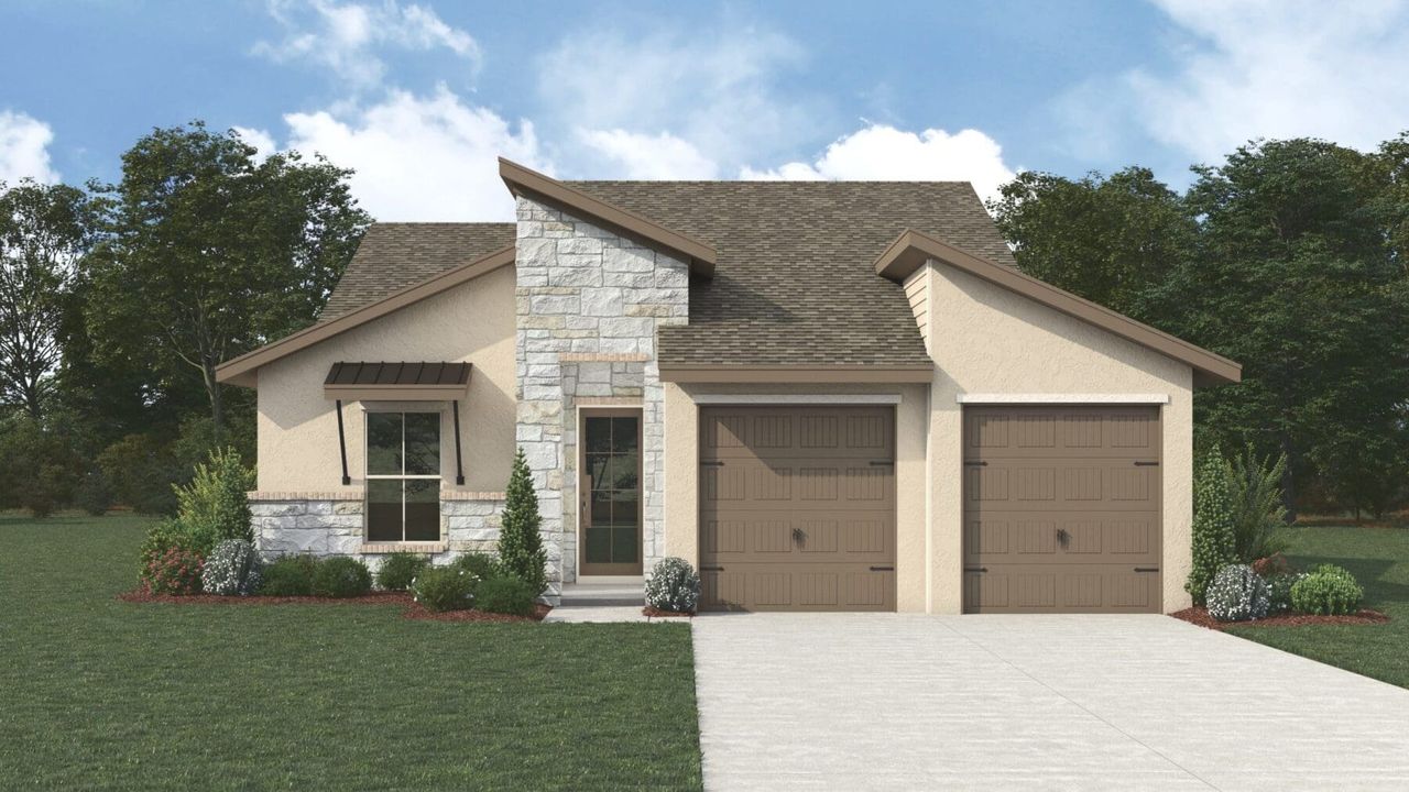 Roundstone Floor Plan Elevation B Nolte Farms, Seguin | Sitterle Homes