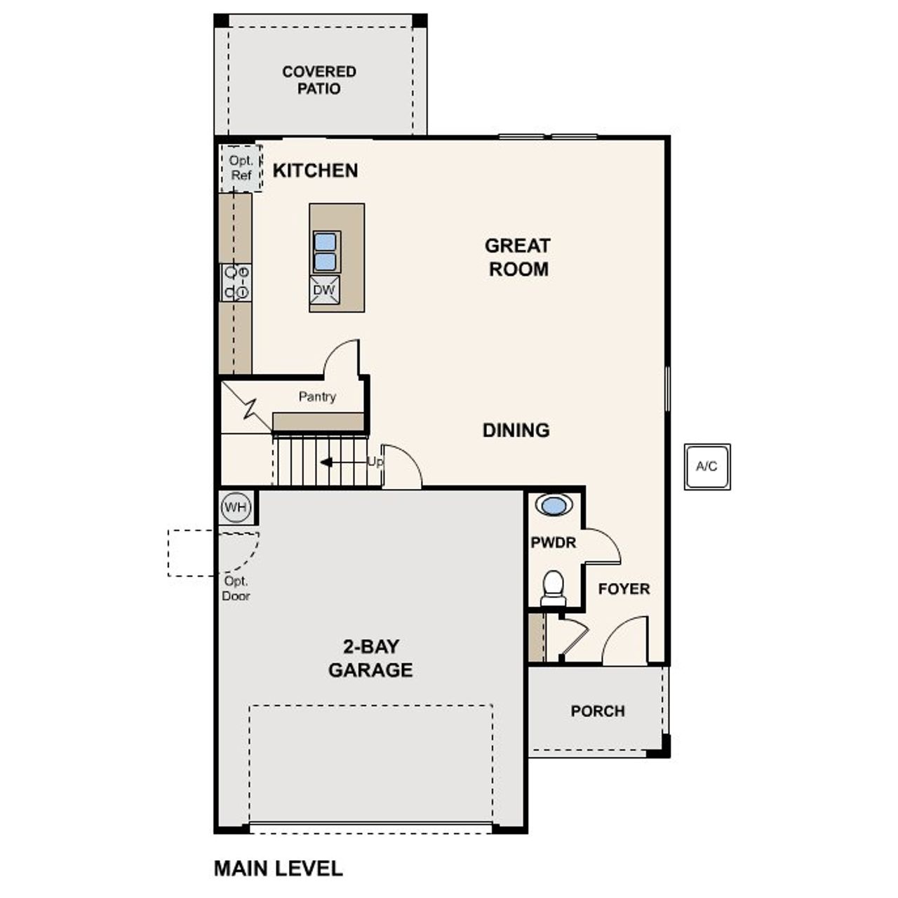 2D floor plan layout of this home in Skyline Village, San Tan Valley, AZ (Image 2).