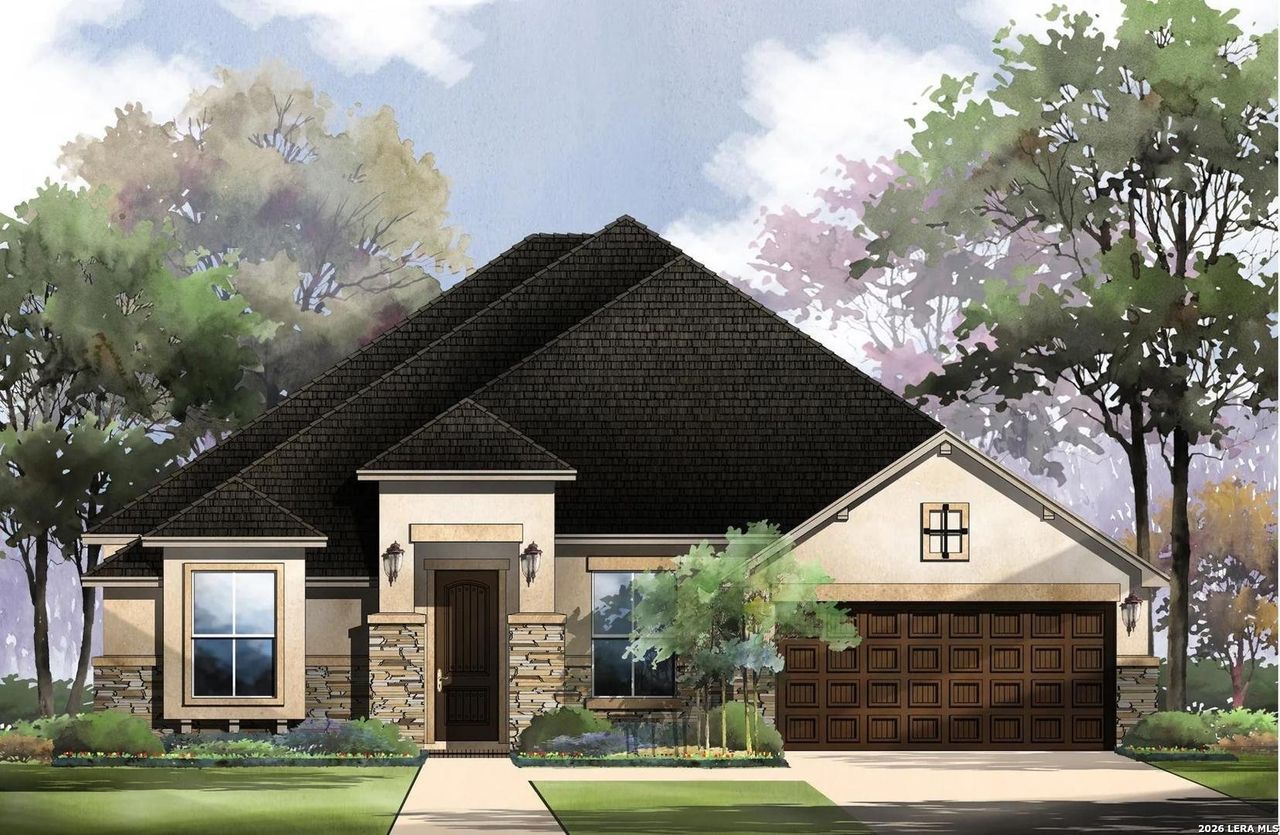 Exterior rendering of this home design in Esperanza - 70', Boerne, TX (Image 2). Exterior rendering of this home design in Esperanza - 70', Boerne, TX (Image 2).