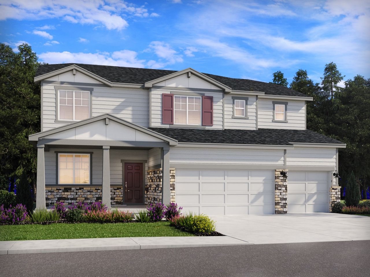 Representative exterior photo of a completed home built from the The Kenosha by Meritage Homes in Paint Brush Hills, Peyton, CO (Image 2).